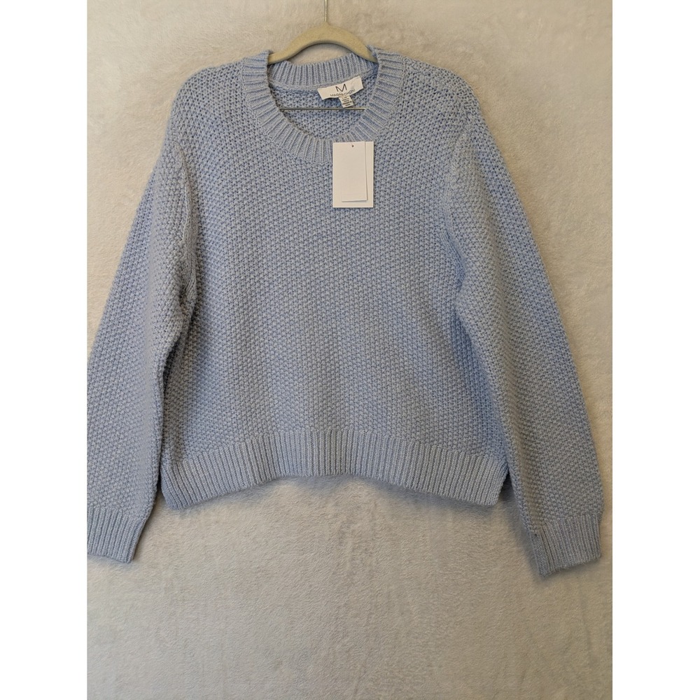Magaschoni Women Powder Blue Chunky Knit Sweater NWT Size L